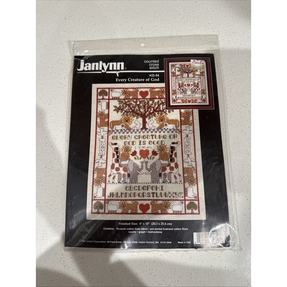 Janlynn EVERY CREATURE OF GOD Counted Cross Stitch #21-54 8 X 10" NIP  Animals